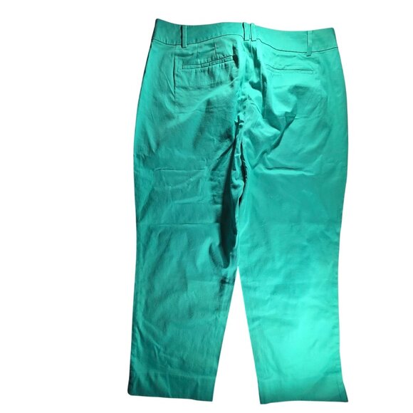 Talbots The Perfect Crop Womens 12P Teal Cotton Blend Pants capri green nwt - Picture 4 of 8